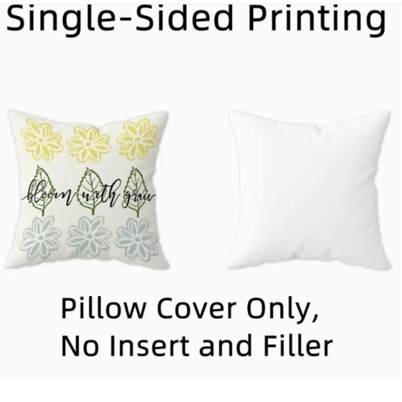 NEW LINEN FLORAL DAISIES SPRING/SUMMER DECORATIVE FLOWERS QUOTE PILLOW 18" X 18" - Picture 5 of 6